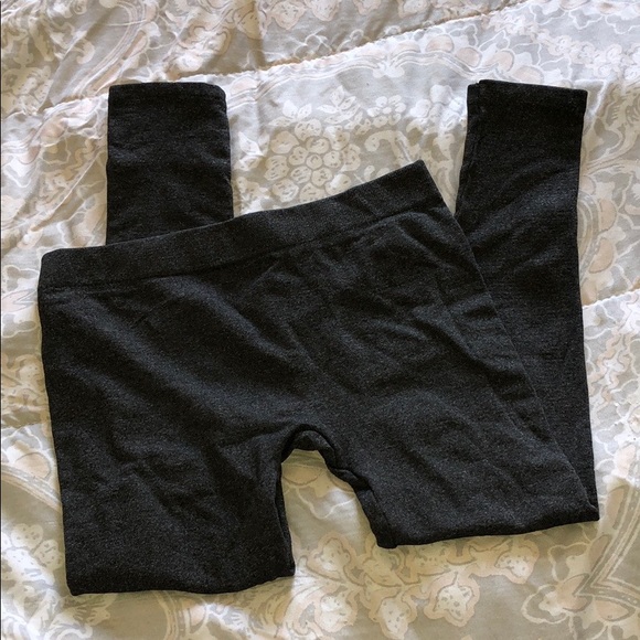 Gray Stretch Capri Leggings with Fleece Inside - Picture 2 of 8